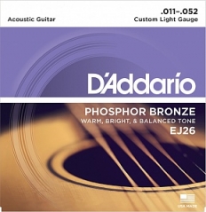 Струны D`Addario EJ26 (USA) для акустической гитары 11-52