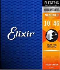 Струны для электрогитары Elixir 12052 NANOWEB Light 10-46 (USA)