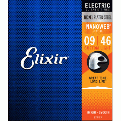 Струны для электрогитары Elixir 12027 NANOWEB Light 9-46 (USA)