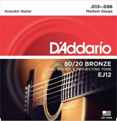 Струны D`Addaio EJ12 (USA) для акустической гитары 13-56
