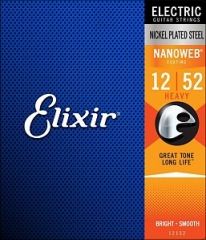Струны для электрогитары Elixir 12152 NANOWEB Heavy 12-52 (USA)