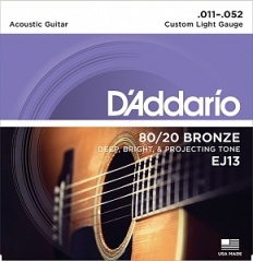 Струны D`Addaio EJ13 (USA) для акустической гитары 11-52